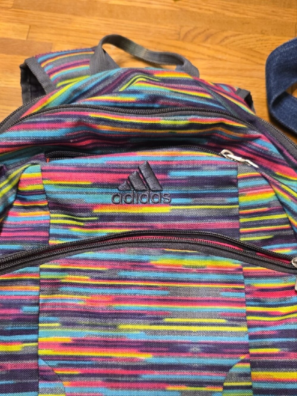 adidas Multicolor Striped Backpack with Black Base - Picture 7 of 10
